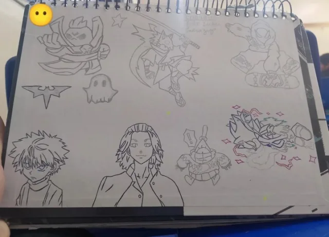 Desenho na capa do caderno