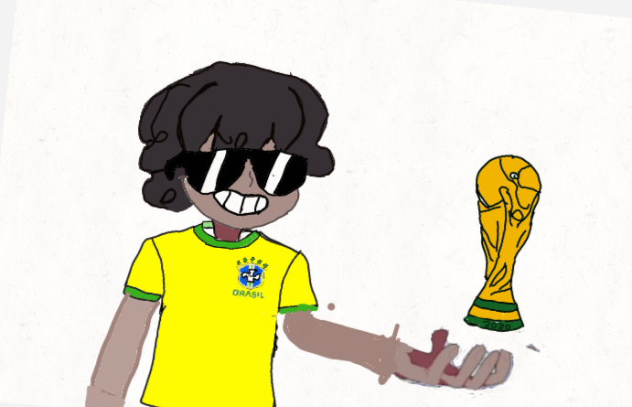 Las do futuro com a taça da copa do mundo