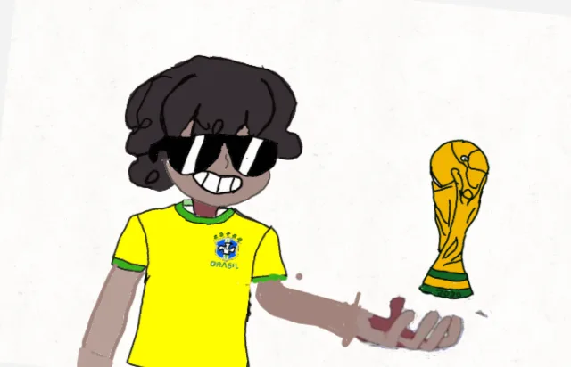 Las do futuro com a taça da copa do mundo