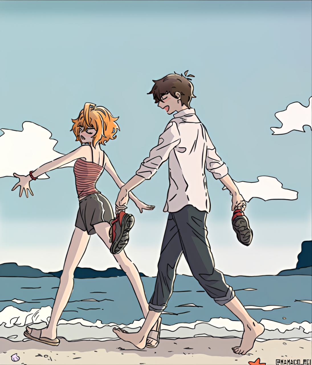 Andando na Praia