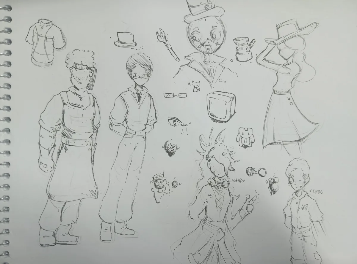 Rabiscos feitos com nanquim