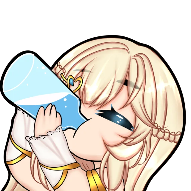 Commissioned emote from vtuber Kirari (Drinking Water)