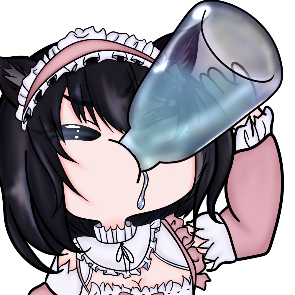Commissioned emote from vtuber Venus (Drinking Water)