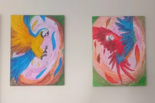 Arara feito em tinta guache