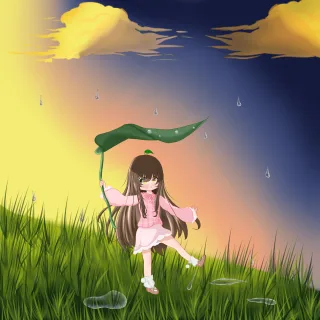 Walking in the rain, art from my old OC