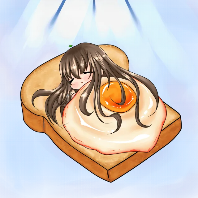My old OC in a bread with egg